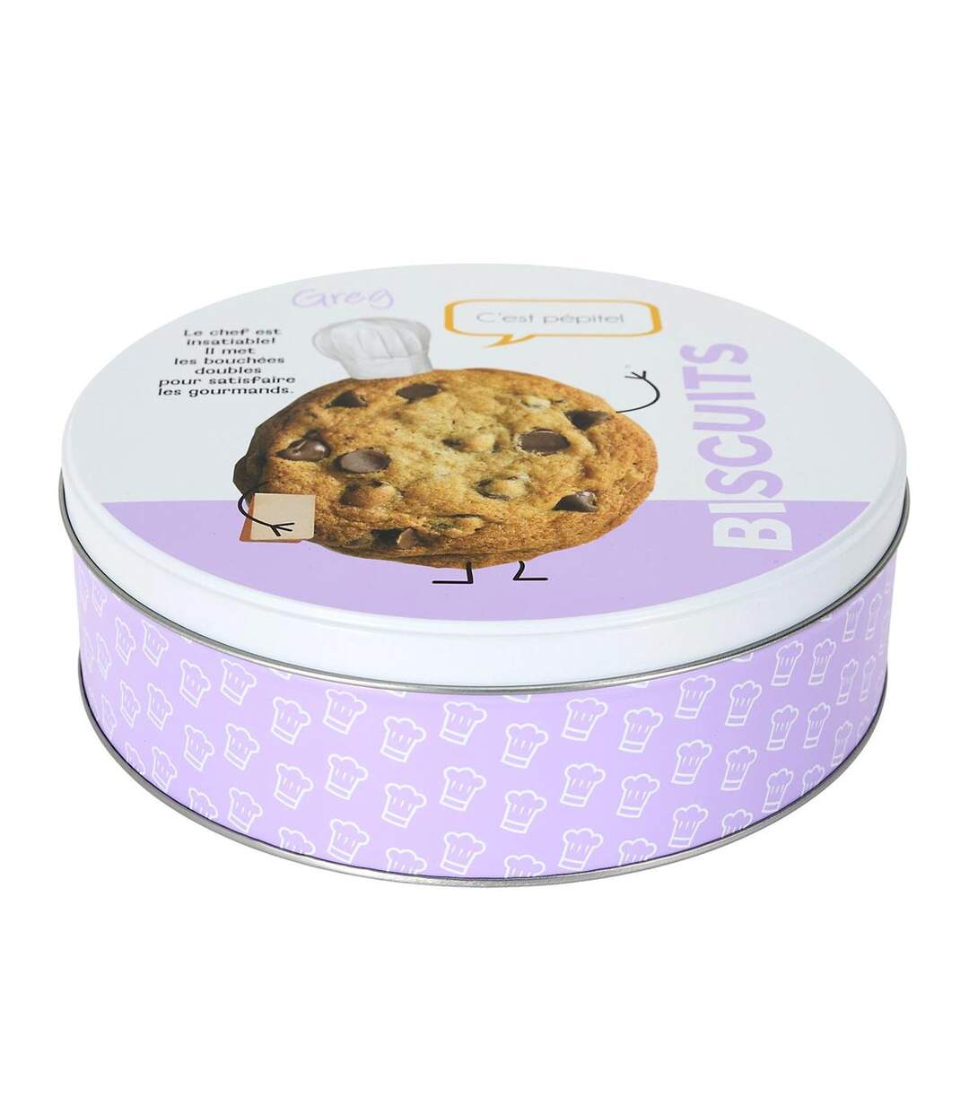 Boîte à Biscuits en Métal Ludique 22cm Violet-1