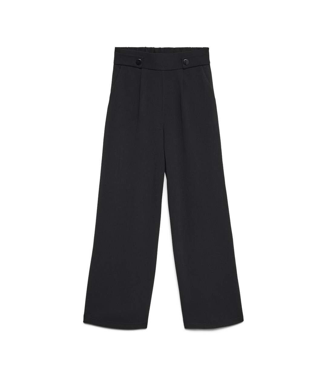 Pantalon noir femme vero moda may button-1