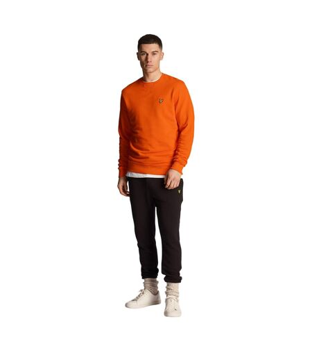 Mens crew neck long-sleeved sweatshirt tangerine tango Lyle & Scott