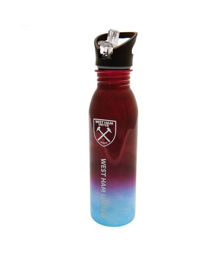 West Ham United FC Metallic Water Bottle (Claret Red/Sky Blue) (One Size) - UTTA10399