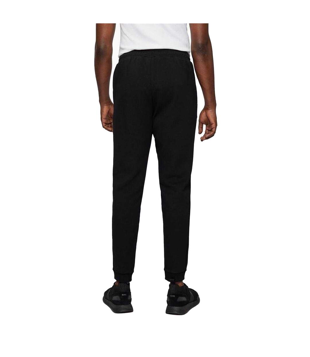 Mens Cotton Relaxed Fit Jogging Bottoms Black Boss-3