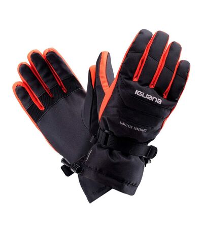 Iguana Mens Alessio Ski Gloves (Black/Cherry Tomato)