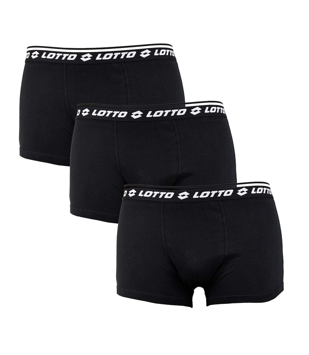 Boxer LOTTO pour Homme 100% COTON -Assortiment modèles photos selon arrivages- Pack de 3 LOTTO Assorti Noir-1