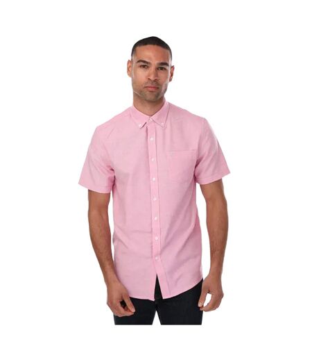 Mens Drayton Oxford Modern Short-sleeved Shirt Coral Farah