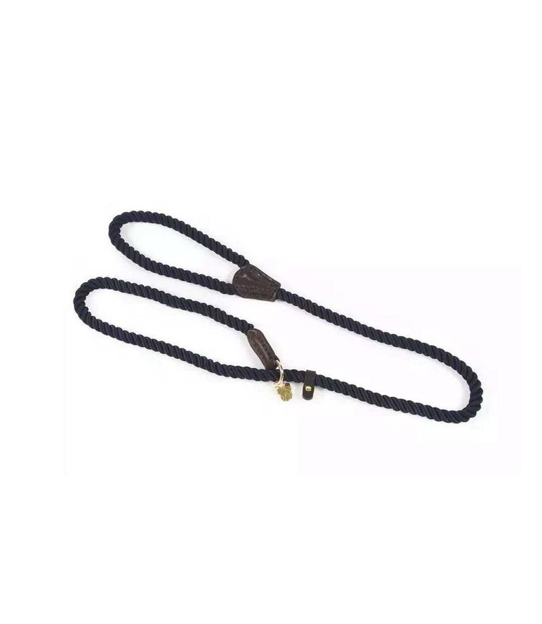 Rope leather dog slip lead one size navy Digby & Fox-1