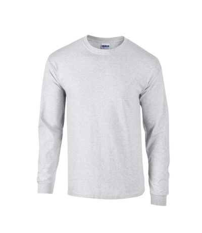 Gildan Unisex Adult Ultra Plain Cotton Long-Sleeved T-Shirt (Ash) - UTPC6017