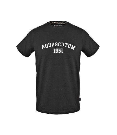 T-shirt Motif/style Logo Arqué Homme Noir Aquascutum