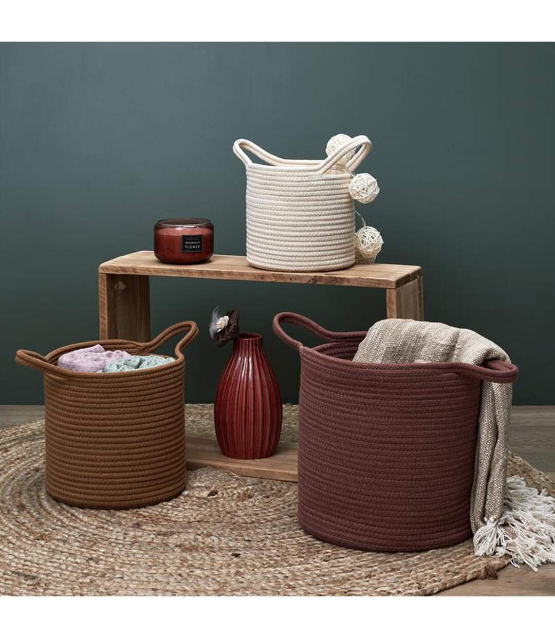Lot de 3 paniers de rangement SAHARA-2