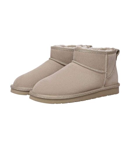 Womens/ladies Finch Ultra Mini Classic Suede Ankle Boots Sand EverAu