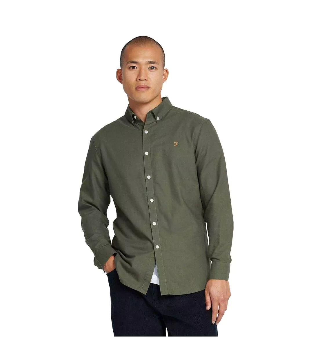 Chemise Brewer Homme Vert Foncé Farah-2
