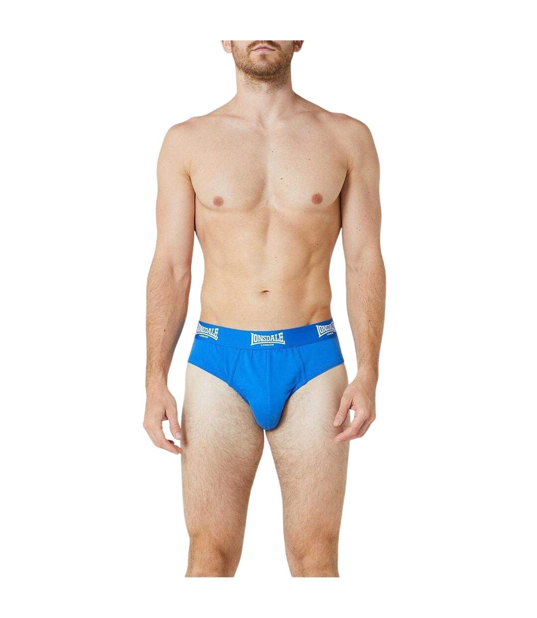 Pack Of 2  Mens Contrast Waistband Briefs  Blue Lonsdale-3