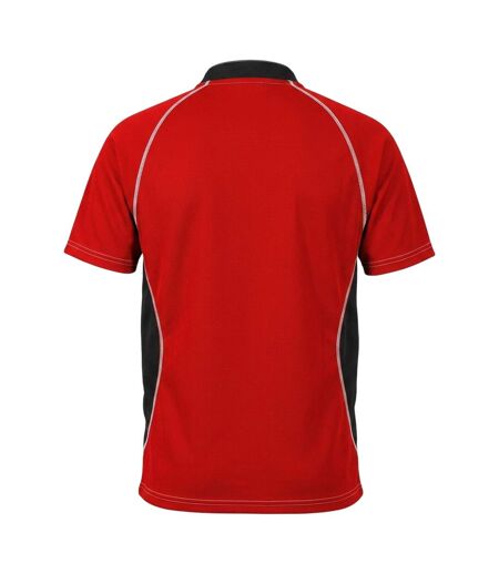 Haut De Rugby Manches Raglan Motif/style Panneau Contrasté Homme Rouge Noir Gilbert