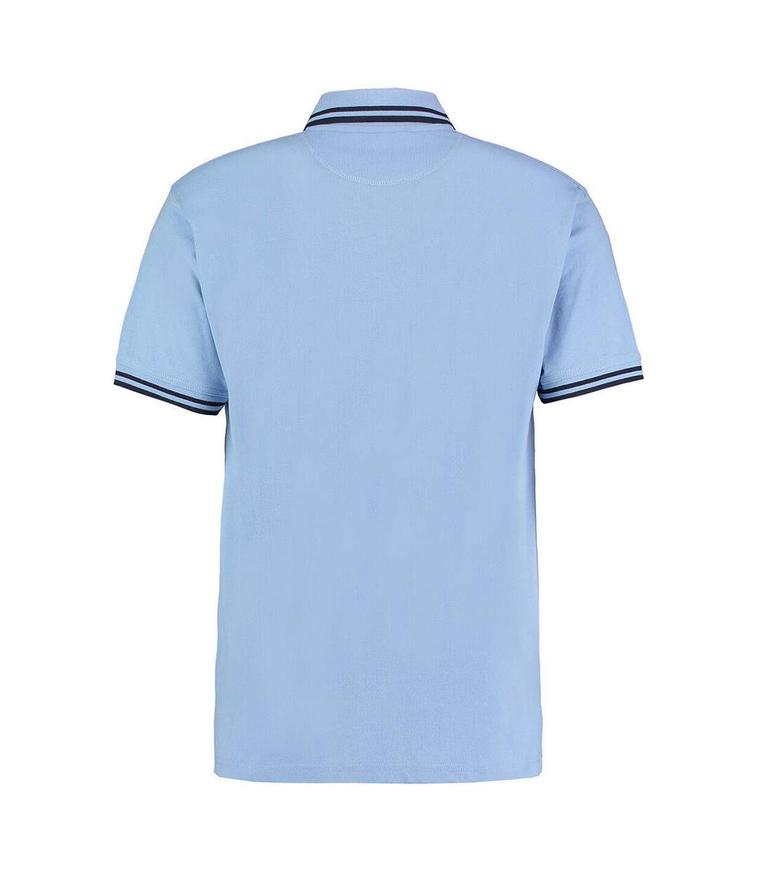 Kustom Kit Mens Tipped Piqué Short Sleeve Polo Shirt (Light Blue/Navy) - UTBC613-2