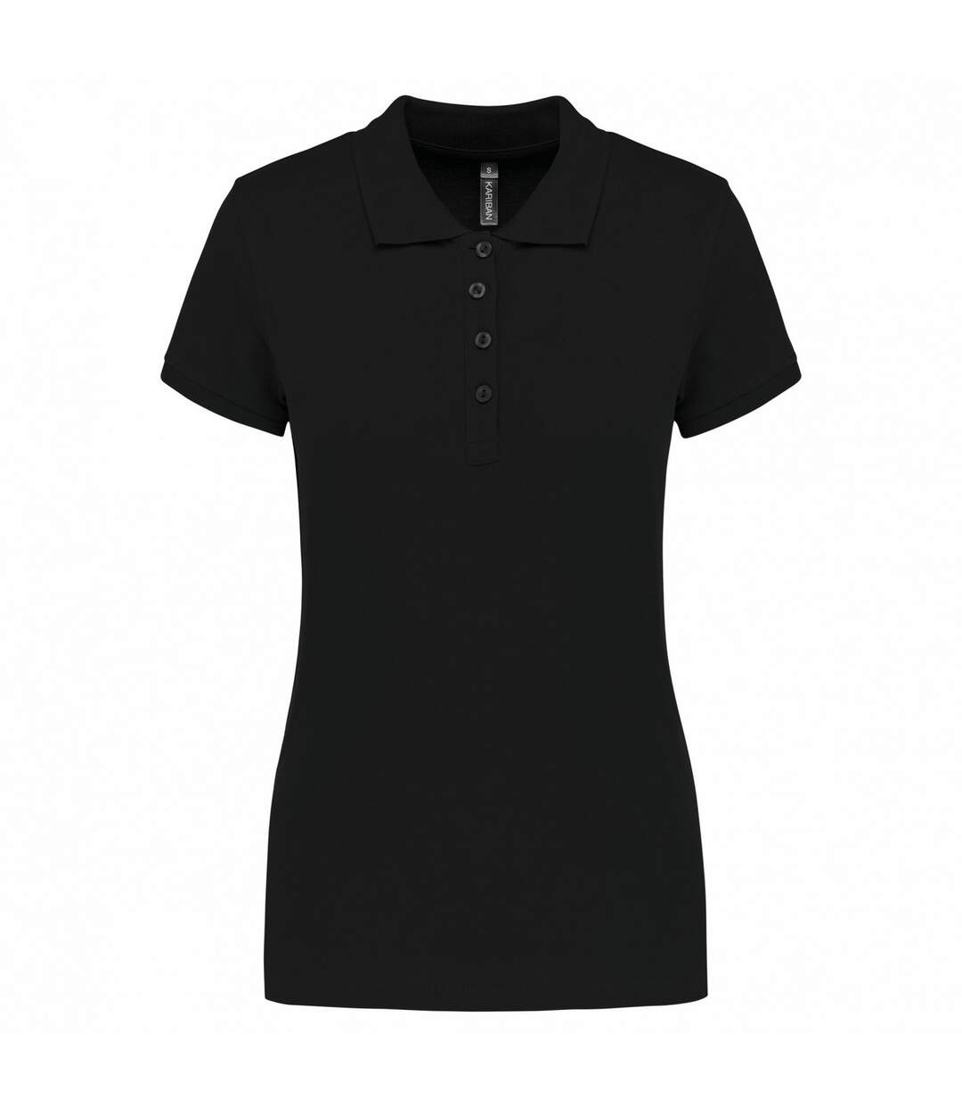 Womens/ladies pique polo shirt black Kariban