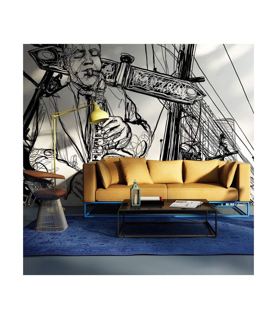 Papier Peint Saxophone Recital on Broadway II 270x450cm-1
