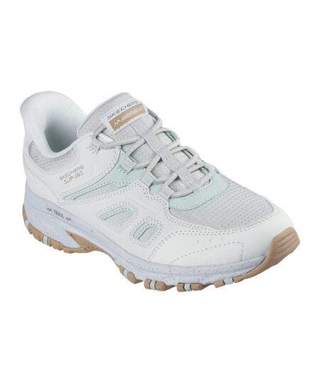 Womens/ladies Hillcrest Kamalino Suede Trainers Light Grey Skechers
