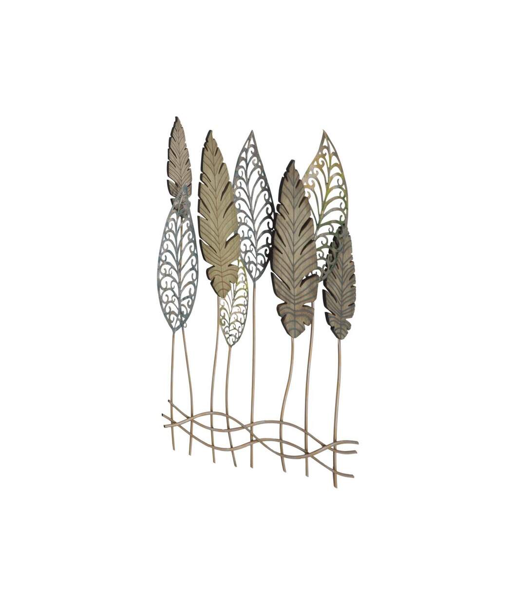 Déco Murale en Métal Foglie 87cm Argent & Or-3