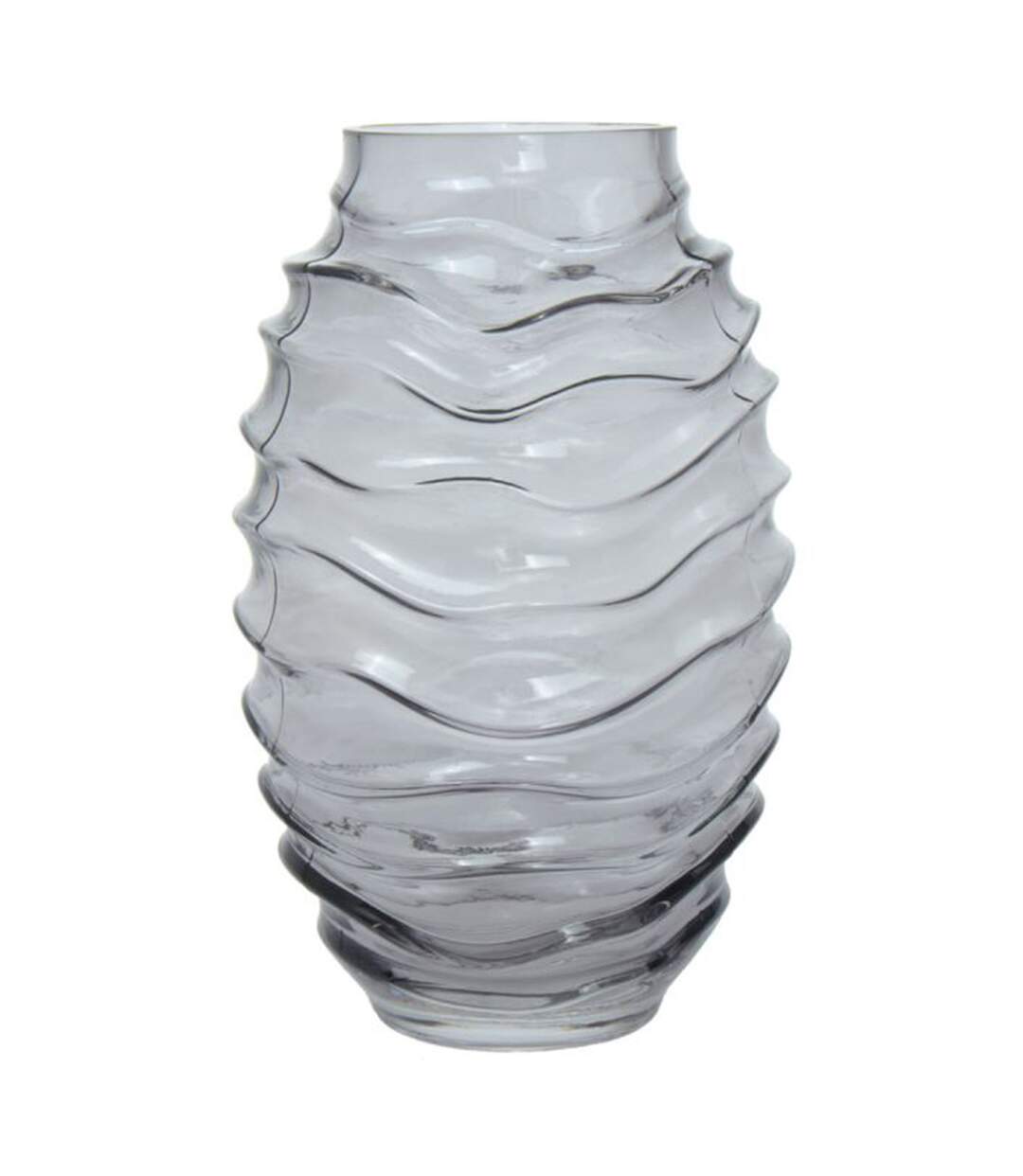 Vase Déco en Verre Soufflé Typo 25cm Gris-1