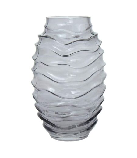 Vase Déco en Verre Soufflé Typo 25cm Gris
