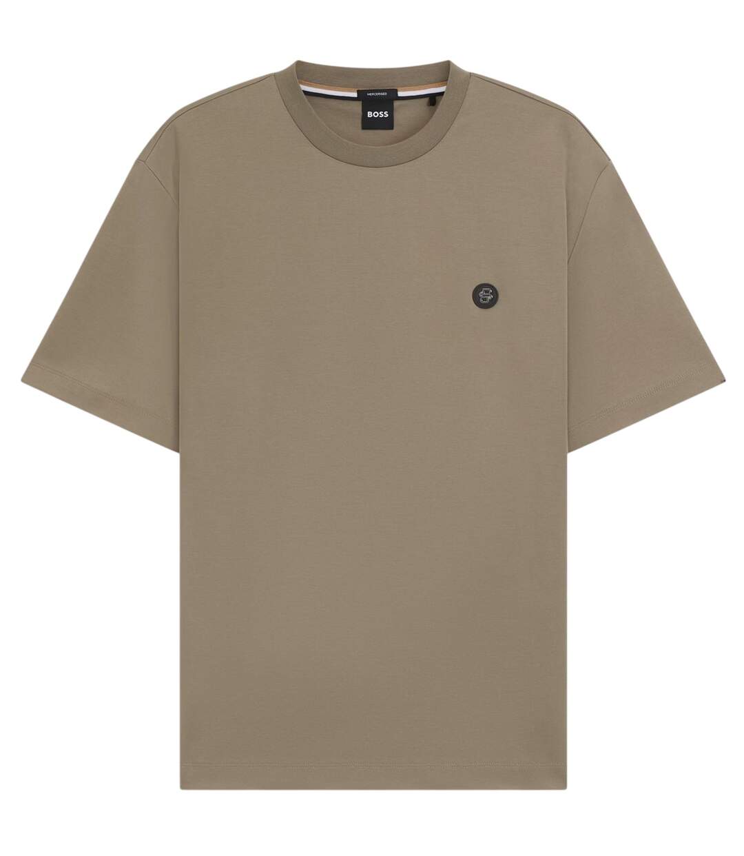 Mens Taut Minimalist Logo T-shirt Brown Boss-1