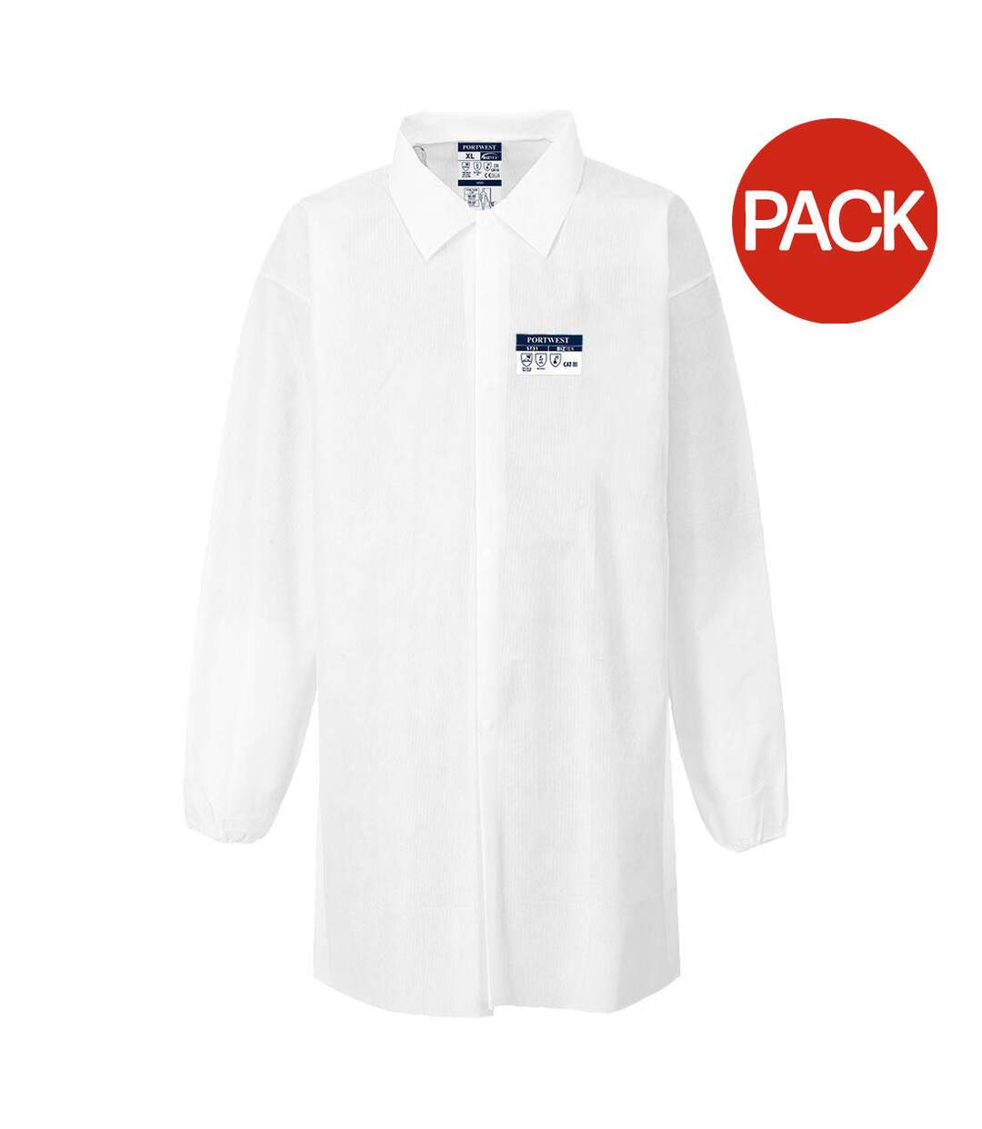 Pack of 5  Unisex adult sms biztex coat 0 white Portwest-1