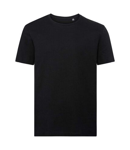 Mens pure organic short-sleeved t-shirt black Russell