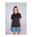 Womens/ladies Latero Hybrid Swimming T-shirt Jet Black Animal-1