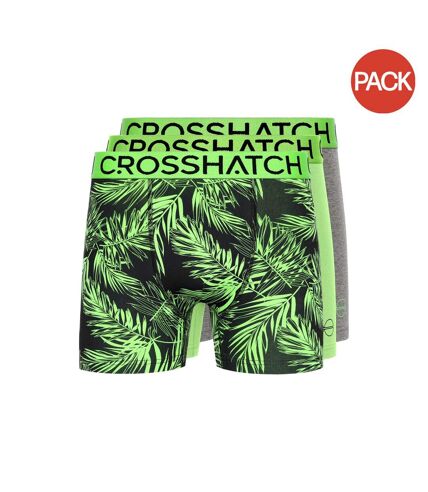 Pack of 3  Mens grimsby boxer shorts  green/gray/black Crosshatch