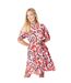 Womens/ladies Paisley Petite Puff Sleeve Mini Dress Pink Principles-2