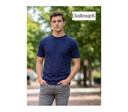 Tee-shirt Uni Ras du Cou Challenger F110 Bleu Marine