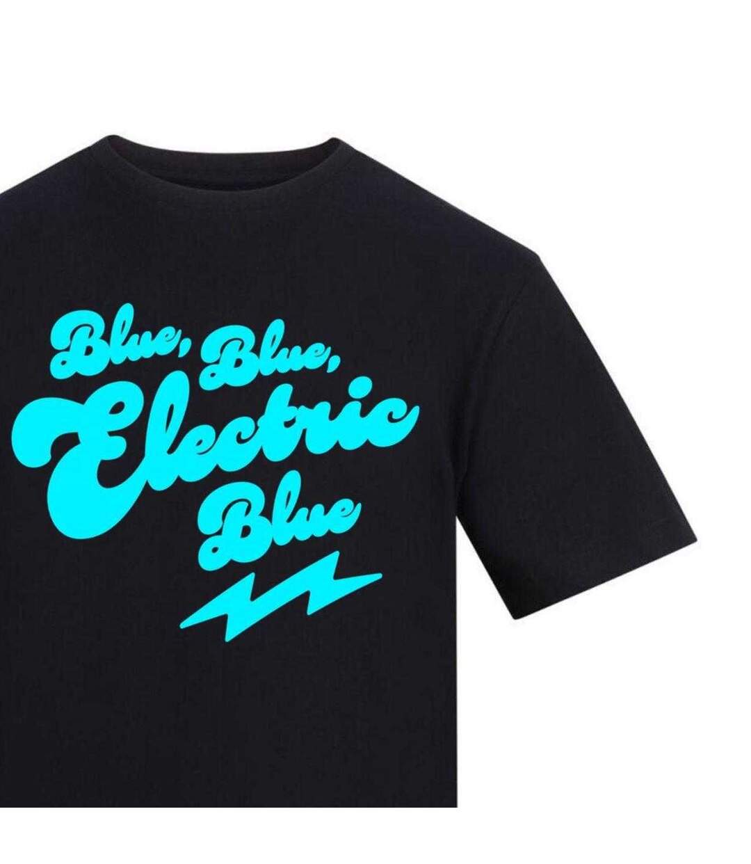 Unisex Adult Blue Electric T-shirt Black AWD-3