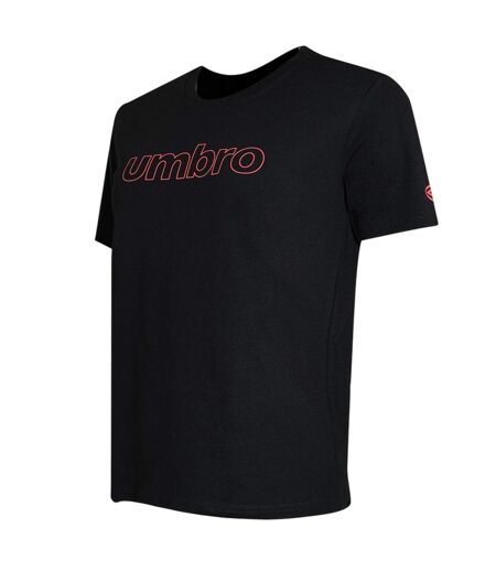 Mens Linear Crew Neck T-shirt Black Umbro