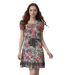 Robe sans manche femme imprimée motifs fleurs - Féminine et élégante-1