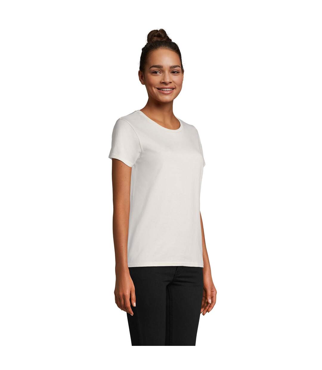 T-shirt Pioneer Femme Blanc Cassé SOLS-3