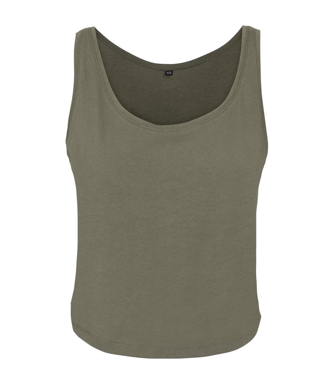 Womens/ladies Oversized Tank Top Olive Build Your Brand-1