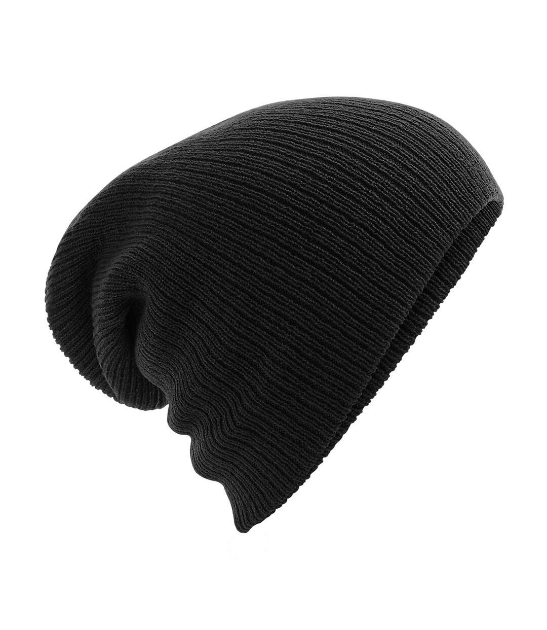 Beechfield Unisex Heavy Gauge Slouch Beanie (Black) - UTRW7316-1