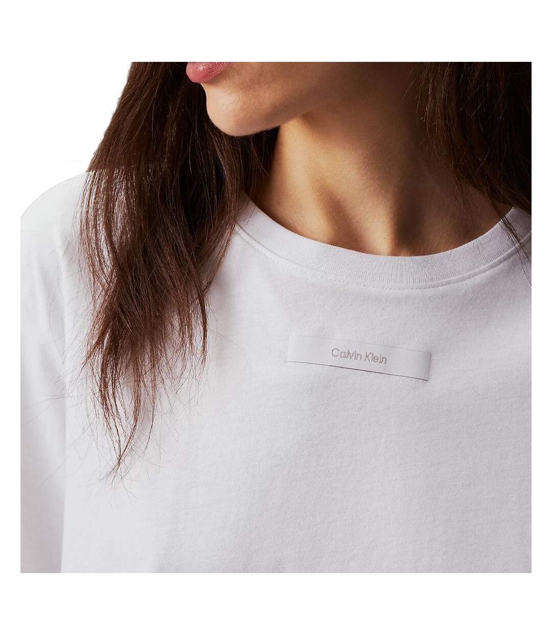 T-shirt Blanc Femme Calvin Klein Micro Logo - XS-3