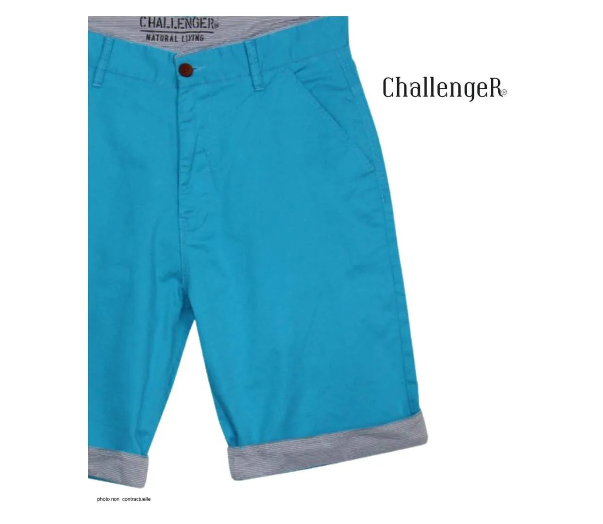 Bermuda uni avec revers CHALLENGER IBIZA1 : le short 100% coton au style casual chic-4