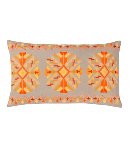 Furn Kalina Embroidered Throw Pillow Cover (Orange) (35cm x 60cm) - UTRV3034