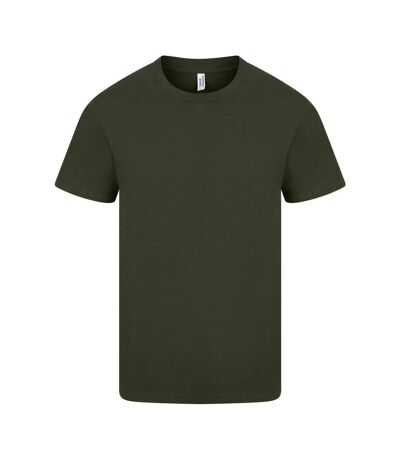 Unisex adult ringspun cotton natural t-shirt forest green Casual Classics