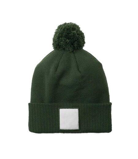 Bonnet Motif/style Pompon Vert Olive Blanc Beechfield