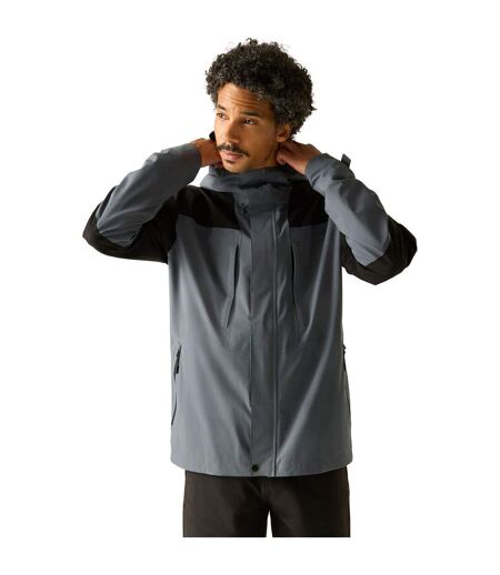 Veste Imperméable À Capuche Freesdale Homme Gris Foncé Noir Regatta
