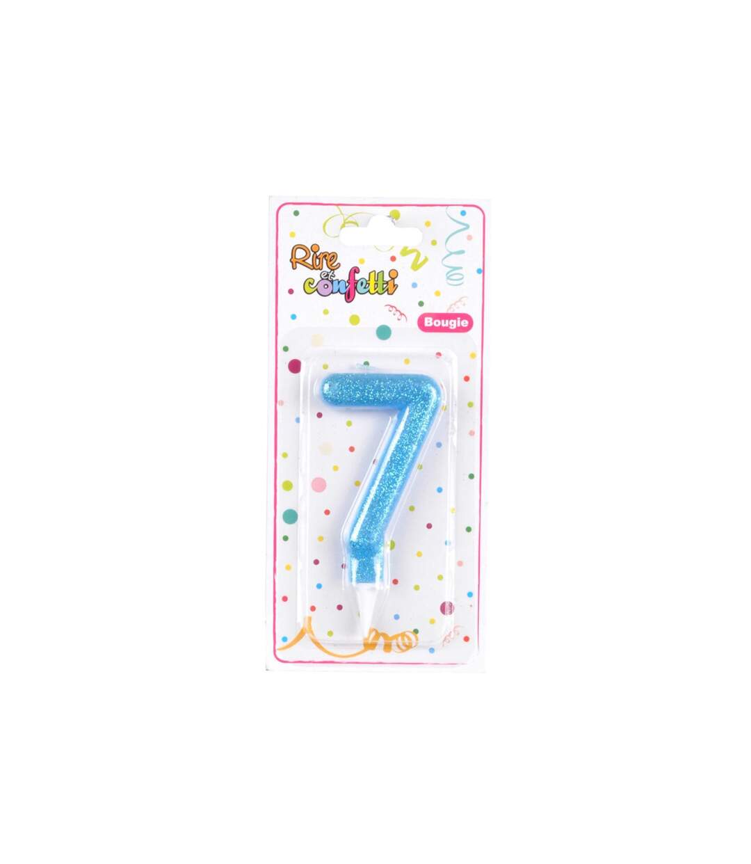 Bougie d'Anniversaire Paillette Chiffre 7 7cm Bleu-2