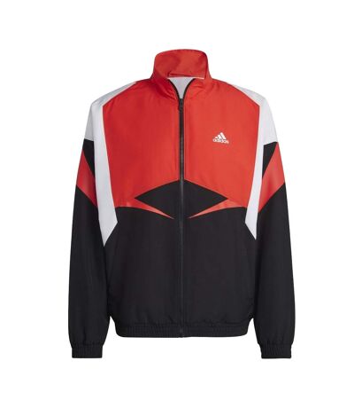Haut de survêtement colourblock homme noir / blanc / rouge Adidas
