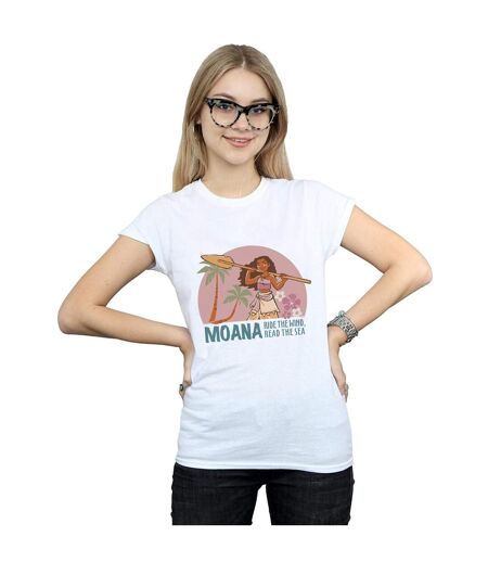 Disney T-shirt en coton Moana Read The Sea Femme/Ladies (Blanc) - UTBI34000