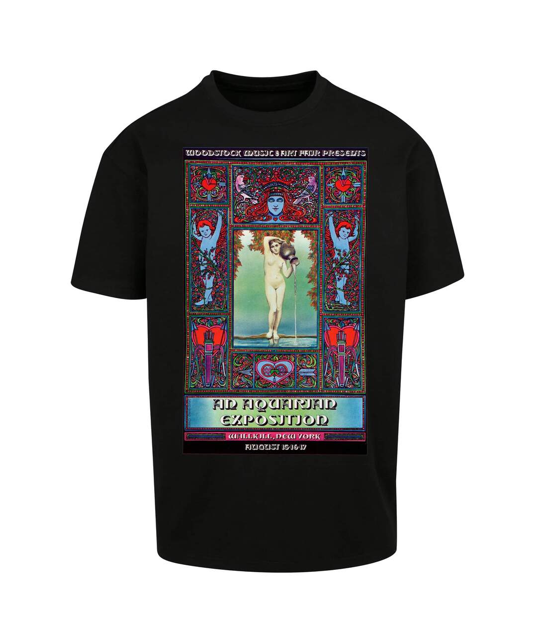 Mens Woodstock Wallkill Oversized T-shirt Noir Mister Tee-1