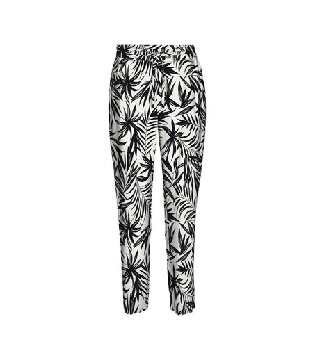 Pantalon fluide noir/blanc femme vero moda easy joy - l
