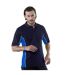 Gamegear® Mens Track Pique Short Sleeve Polo Shirt Top (Navy/Light Blue/White)