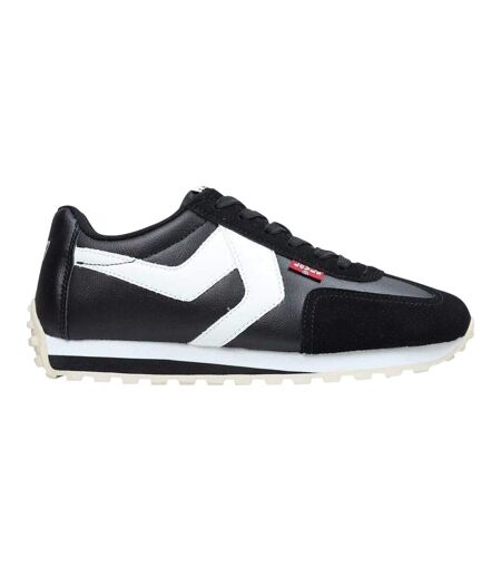 Womens/ladies Leather Trainers Black White Levis