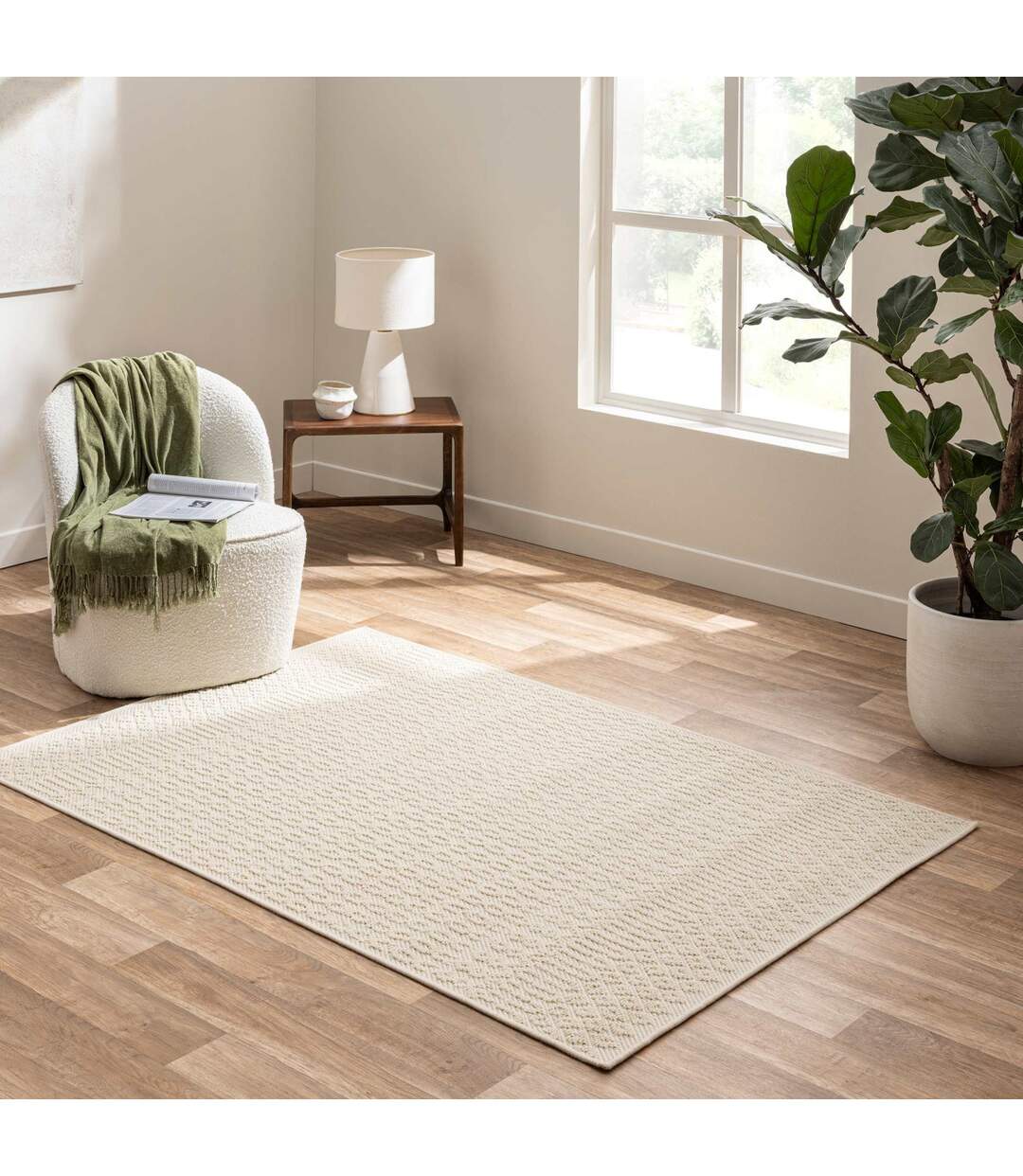 Tapis Tissé en Relief Sinata 120x170cm Naturel-4